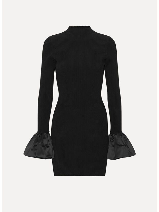 ABITO KNIT MINI CUTOUT, 100 BLACK, large