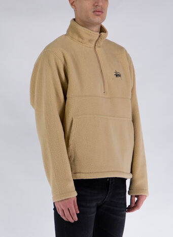 FELPA MOCK NECK, BEIGE, small