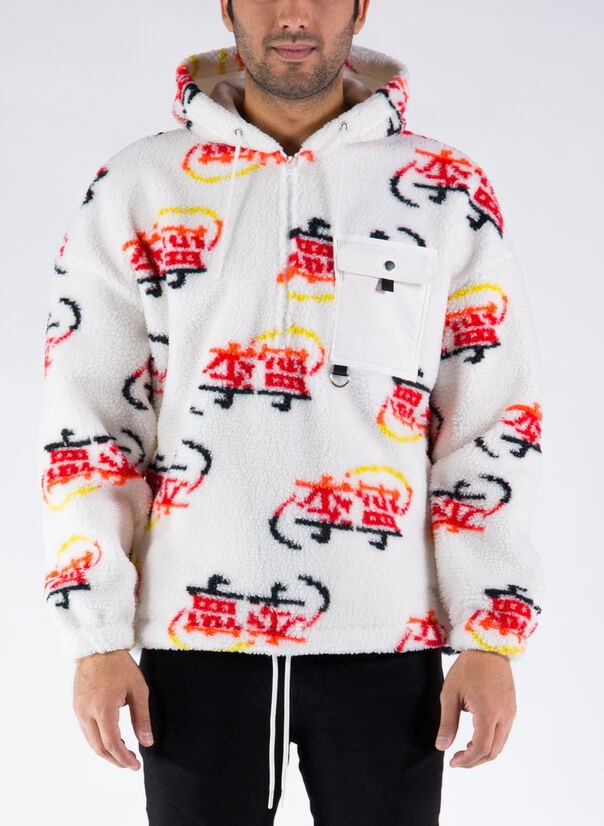 GIUBBOTTO FLEECE KNIT HOODIE, GREY, large