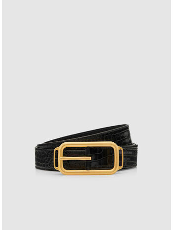 CINTURA CON FIBBIA PRINTED CROC STADIUM, 1N001 BLACK, small
