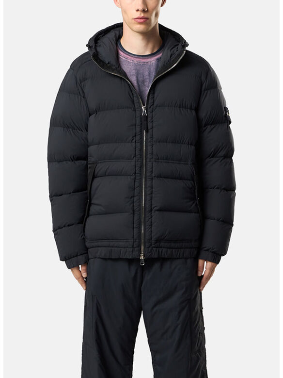 PIUMINO CON CAPPUCCIO SEAMLESS TUNNEL NYLON DOWN-TC, V0029 BLACK, medium