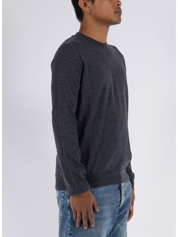 PULLOVER EXTRA FINE MERINO CREW NECK, 019 Anthracite, small
