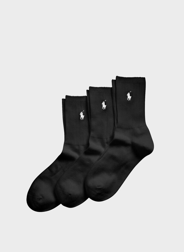 CALZE SPORTIVE 3 PAIA, BLACK, large