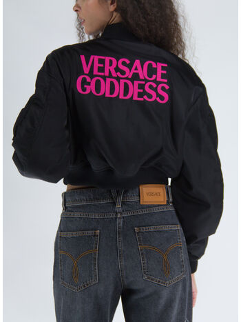 GIACCA BOMBER CORTA VERSACE GODDESS, 1B000 NERO, small