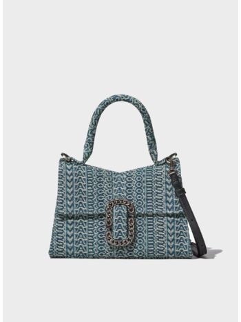 BORSA TOP HANDLE THE WASHED MONOGRAM DENIM ST. MARC, 473 SUN FADED DENIM, small