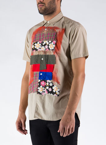 CAMICIA CDG SHIRT, BEIGE, small