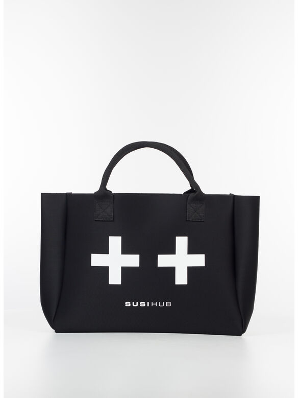 BORSA TOTE I'M THE HUB, BLACKWHITE, medium