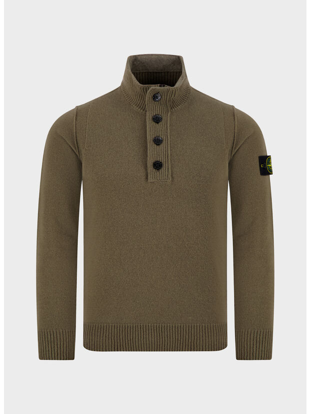 MAGLIONE LAMBSWOOL, V005G MILITARY GREEN, large
