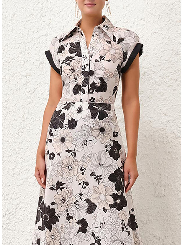 CAMICIA POP SHORTSLEEVE, IBF IVORY BLACK FLORAL, large