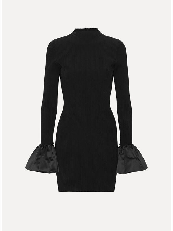 ABITO KNIT MINI CUTOUT, 100 BLACK, medium