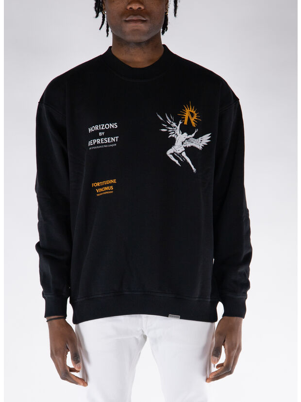 FELPA CREW ICARUS, 01 JET BLACK, large