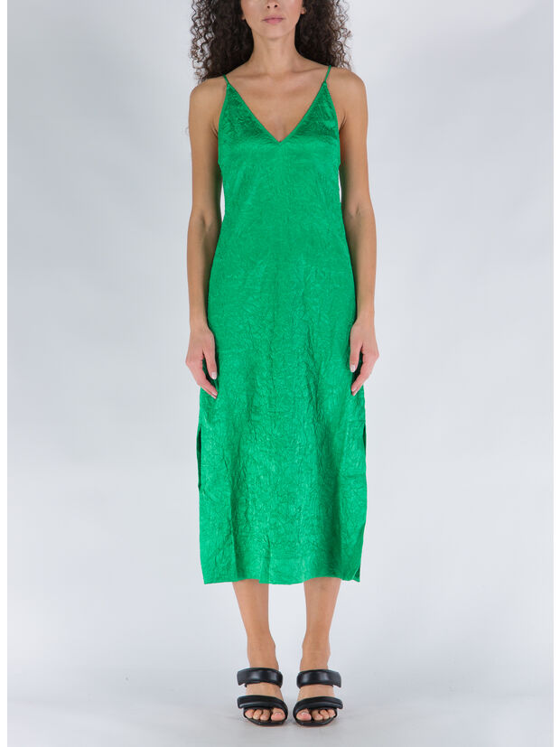 ABITO CRINKLED SATIN SLIP, 767 BRIGHT GREEN, large