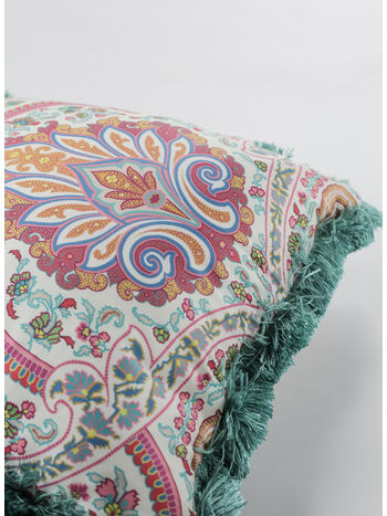 CUSCINO IN VELLUTO STAMPA PAISLEY, 990 WHITE, small