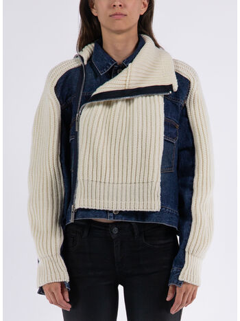 GIUBBOTTO DENIM x KNIT BLOUSON, , small