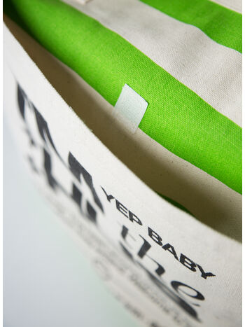 TOTE BAG CANVAS STRIPES, VERDE, small