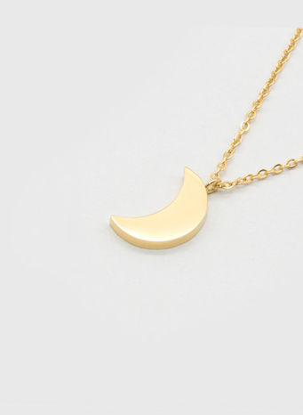COLLANA KUKO NECKLACE MOON, GOLD, small