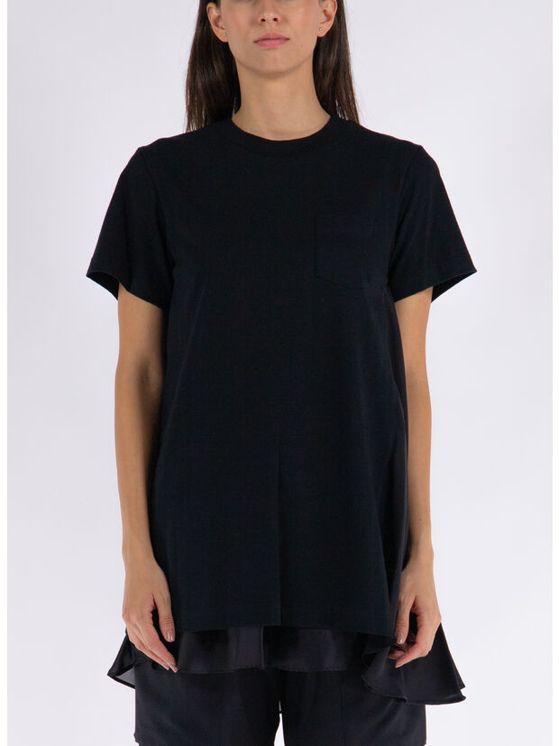 ABITO SATIN MIX COTTON JERSEY, 001 BLACK, large