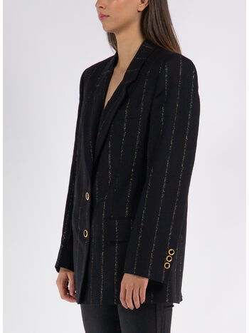 GIACCA OVERSIZED LIGHT WOOL LUREX, 0932 BLACK GOLD, small