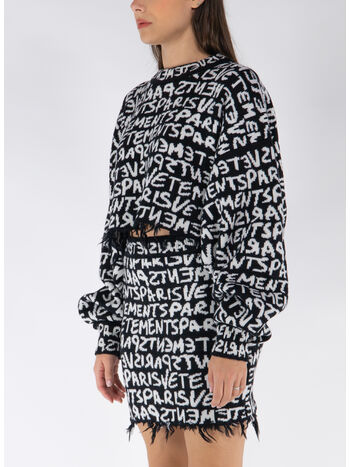 MAGLIONE GRAFFITI MONOGRAM CROPPED, BLACK/WHITE, small