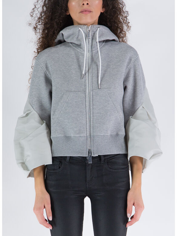 FELPA SPONGE SWEAT X NYLON TWILL, 376 L/GRAY, medium