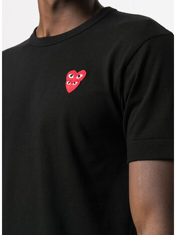 T-SHIRT DOUBLE HEART, BLACK, small