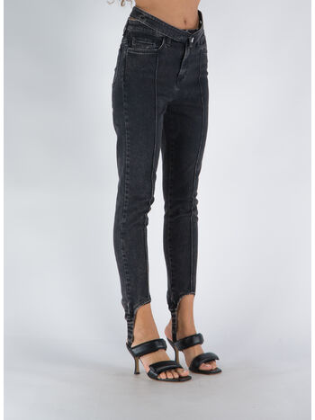 PANTALONE WASHED BLACK DRILL STIRRUP SKINNY, 1274 004 WASHED BLACK, small