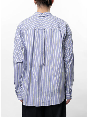 CAMICIA COTTON HIGH DENSITY STRIPE, LT.BLUE, small