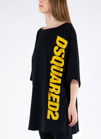 T-SHIRT LOGO, 014BLACK/YELLOW, small