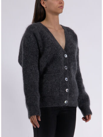 CARDIGAN IN MAGLIA MOHAIR, 8034 GREY, small