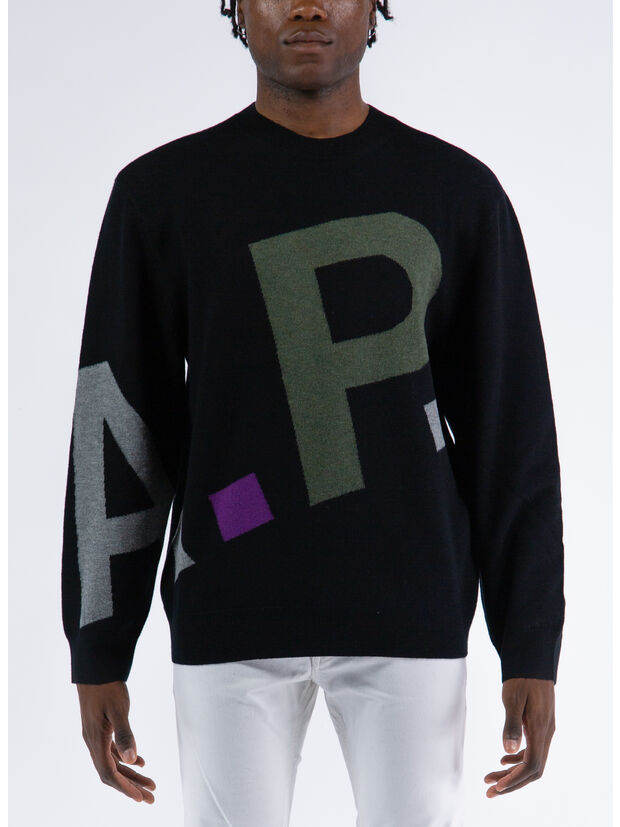 PULLOVER PULL LOGO ALL OVER H, LZZ  BLACK, large