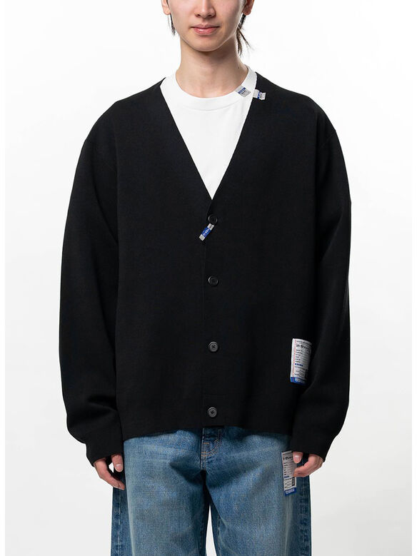 CARDIGAN COTTON POLYESTER MILAN, BLACK, medium