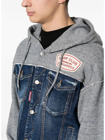 GIUBBOTTO HYBRID SWEATSHIRT HOODED, 961 GREY MELANGE, small