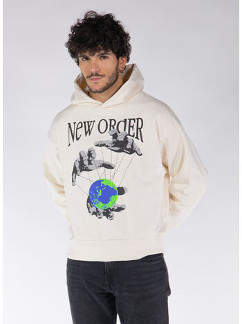 FELPA HOODIE NEW ORDER PRINTED, GW018 HEAVY CREAM, small