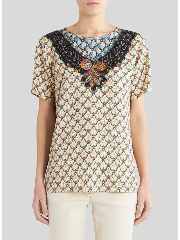 TOP IN CADY CON MOTIVI FLOREALI, 250, large