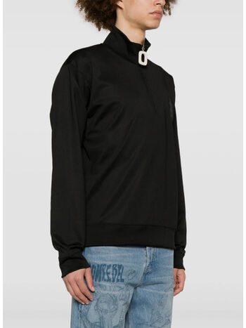 FELPA ANCHOR MEZZA ZIP, 999 BLACK, small