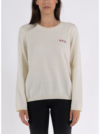 PULLOVER PULL ALBANE, TAW ECRU /ROUGE, small