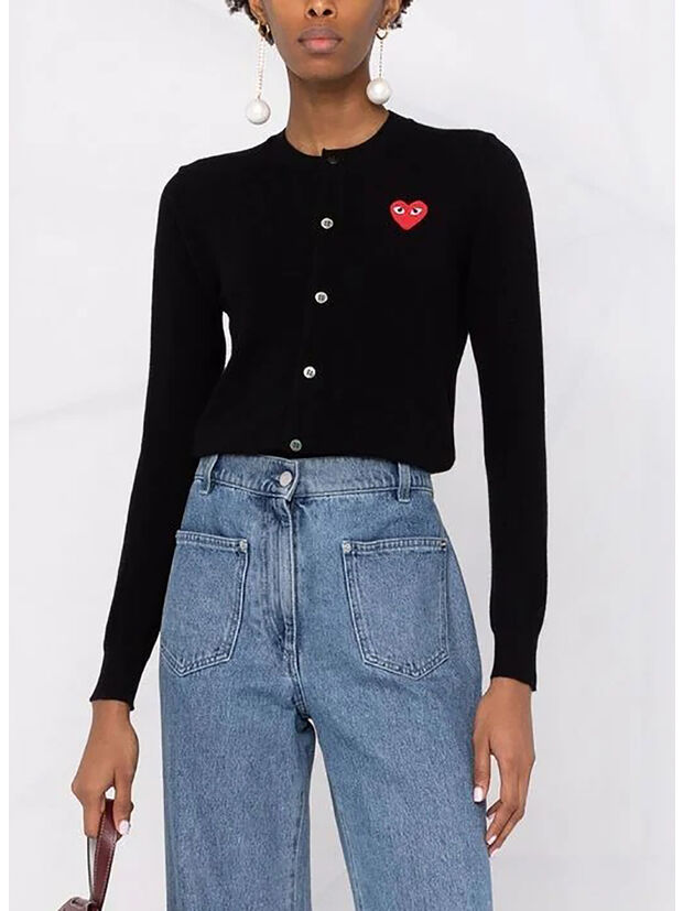 CARDIGAN CON CUORE, BLACK, large