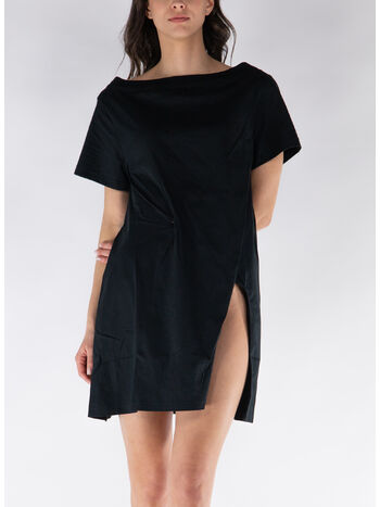 ABITO MINI COLLO A BARCA, 9999 BLACK, small