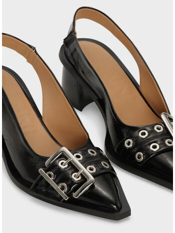 SCARPA FEMININE BUCKLE SLINGBACK PUMP, 099 BLACK, small