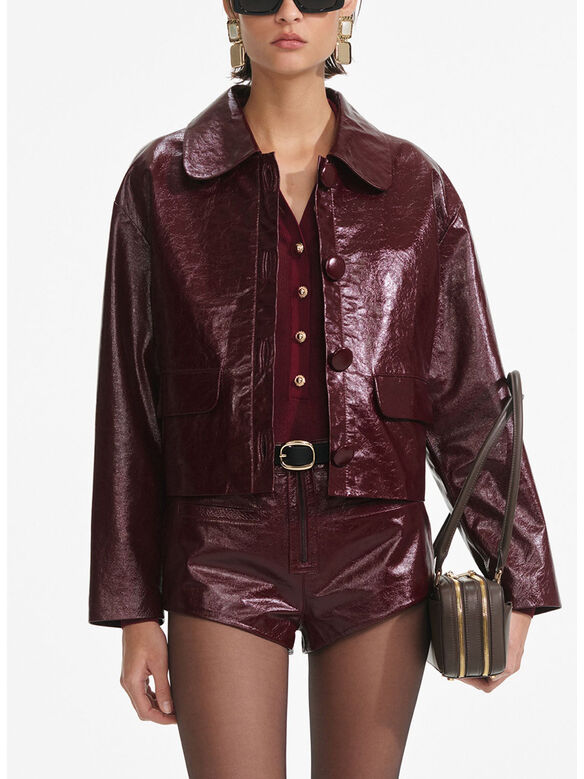 GIACCA IN PELLE BURGUNDY, BURGUNDY, medium