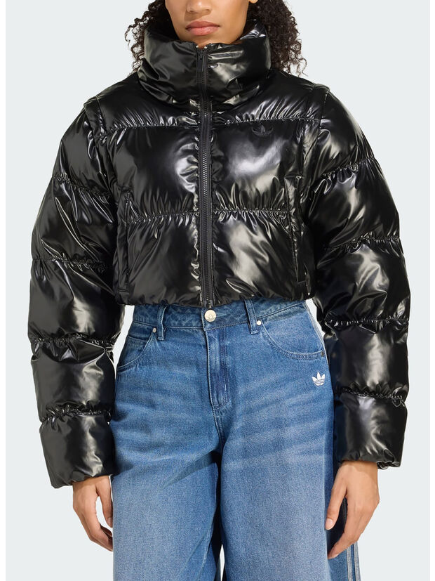 GIUBBOTTO PUFFER CROPPATO ESSENTIALS GLOSSY 2-IN-1, BLACK, large