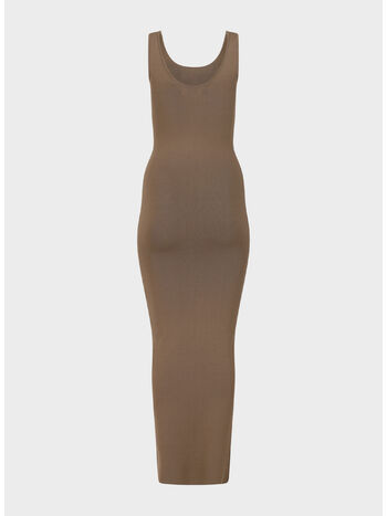 ABITO SQUARE NECK KNIT MIDI, 0087 Tan, small