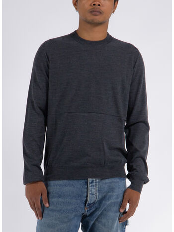 PULLOVER EXTRA FINE MERINO CREW NECK, 019 Anthracite, small