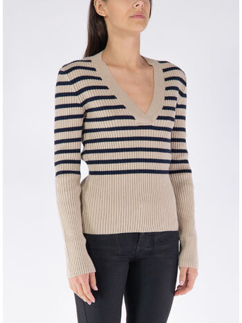 MAGLIONE LOU, TAS ECRU/DARK NAVY, small