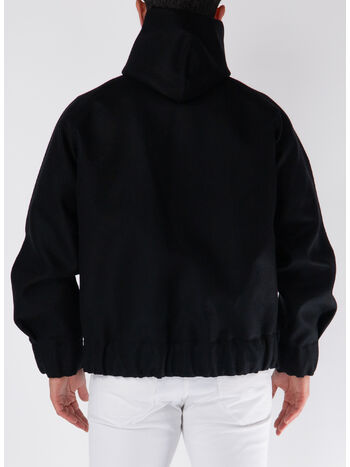 GIACCA FULL ZIP CON CAPPUCCIO, 001 BLACK, small