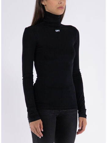 MAGLIA OFF LOGO CON COLLO ALTO, 1001 BLACK WHITE, small