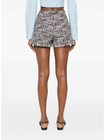 SHORTS FRINGED BOUCLE, BLACK, small