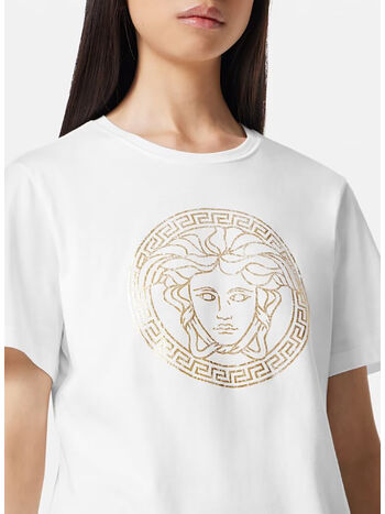 T-SHIRT CON LOGO STAMPATO, 2W110 WHITE GOLD, small