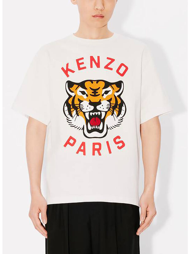 T-SHIRT KENZO LUCKY TIGER, 02 OFF WHITE, large
