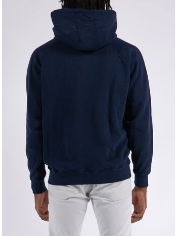 FELPA CARRY CON CAPPUCCIO E RICAMO, NAVY, small